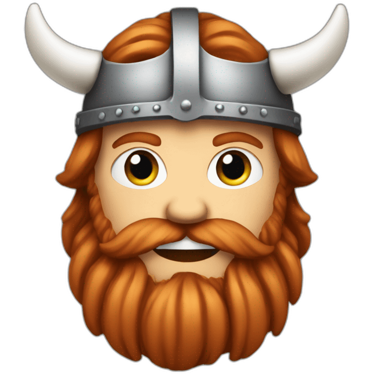 male viking with a reddish beard streaked with white emoji