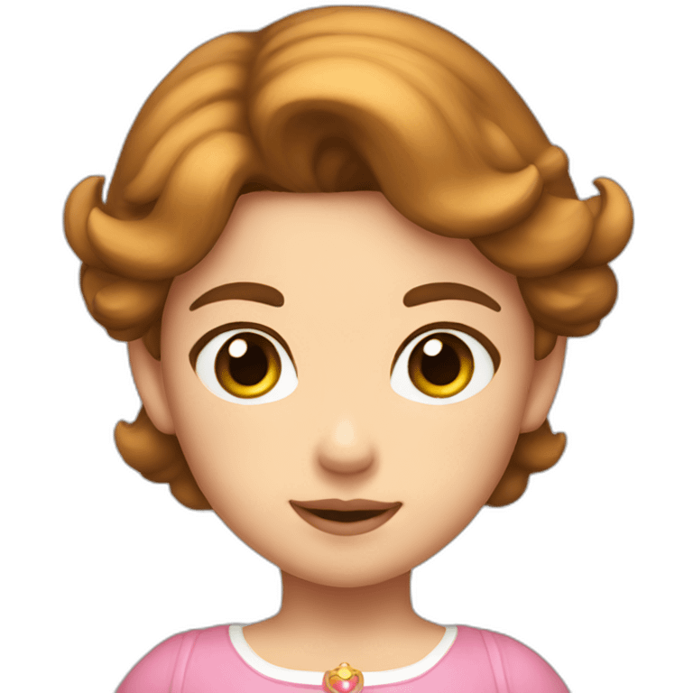 princess peach child with brown hair emoji