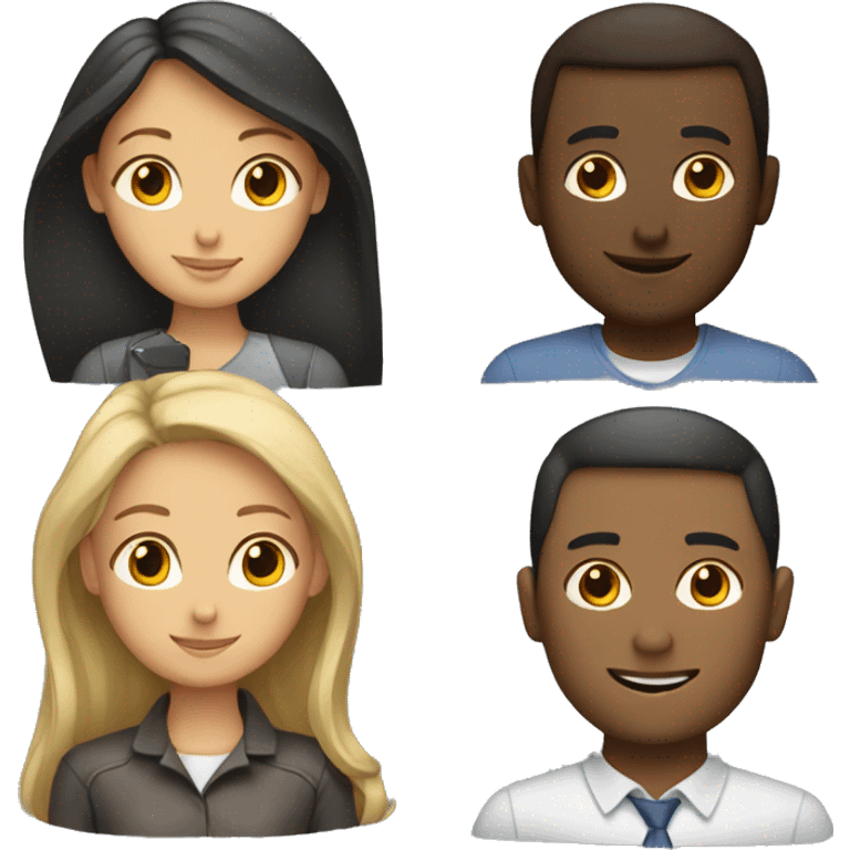 2 girl and 3 man with laptops  emoji