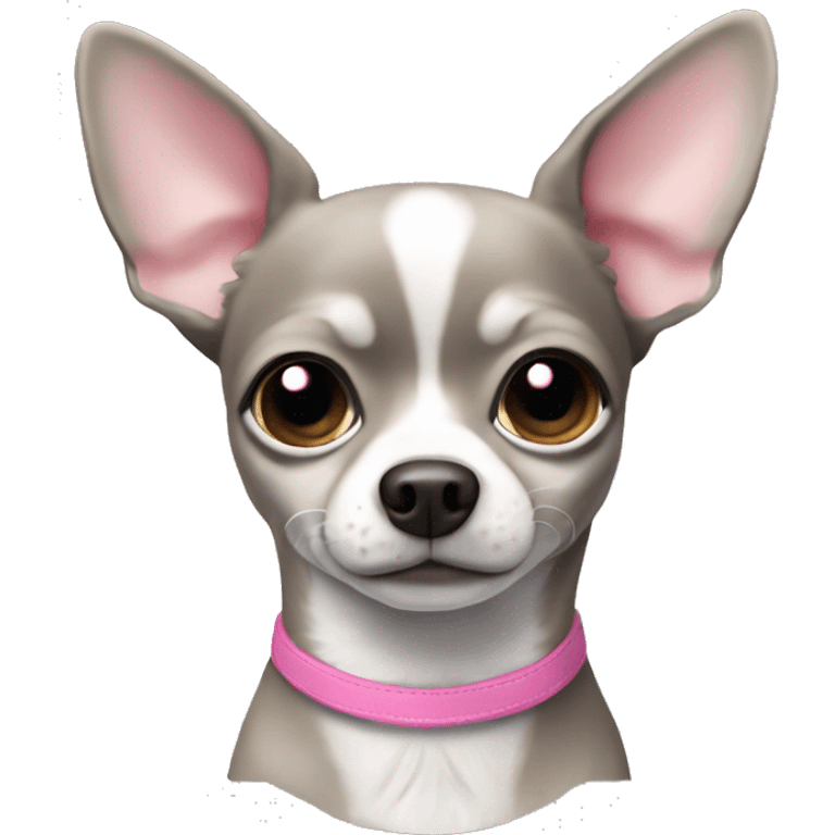 Chihuahua grey with pink nose and white paws emoji