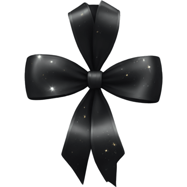 sparkling black bow emoji