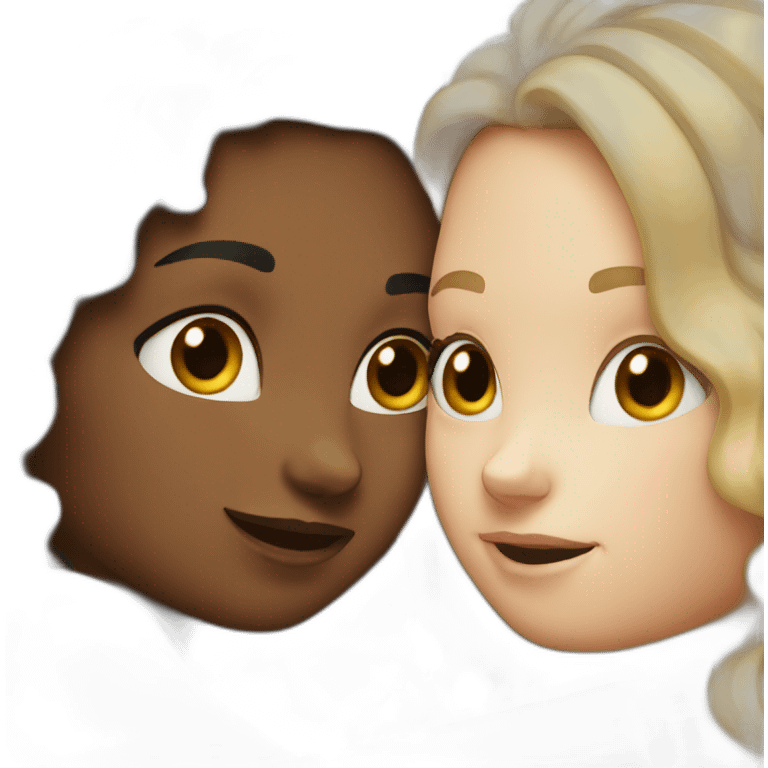 two white girls hugging each other emoji