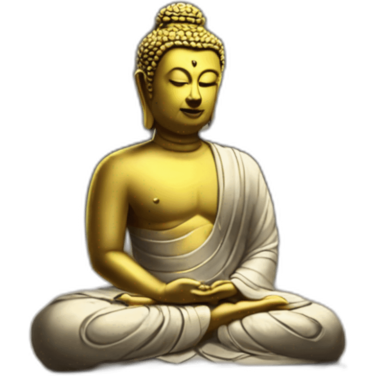 buddha status using a macbook, photo realistic emoji