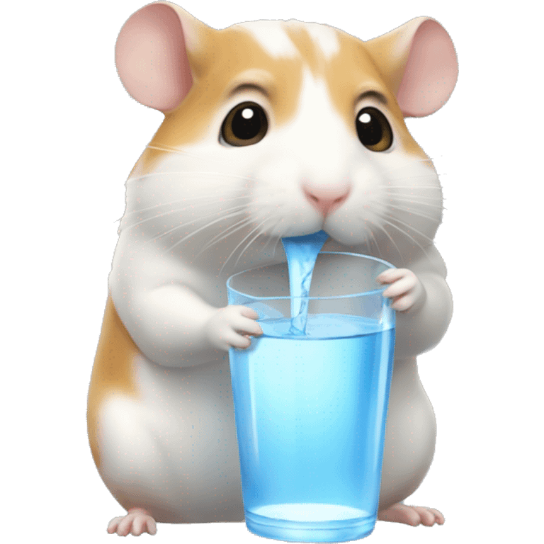 A hamster drinking water emoji