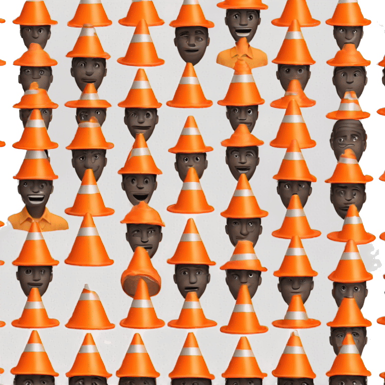 Guy who hide his eyes with a orange traffic cone emoji