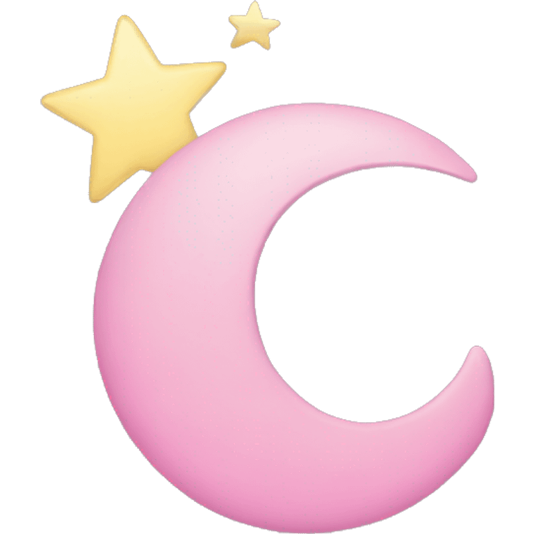 Pink stars with moon  emoji