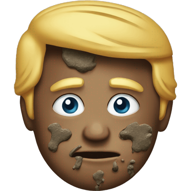 Trump with mud on face emoji