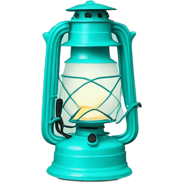 Realistic tiffany blue camping lantern emoji