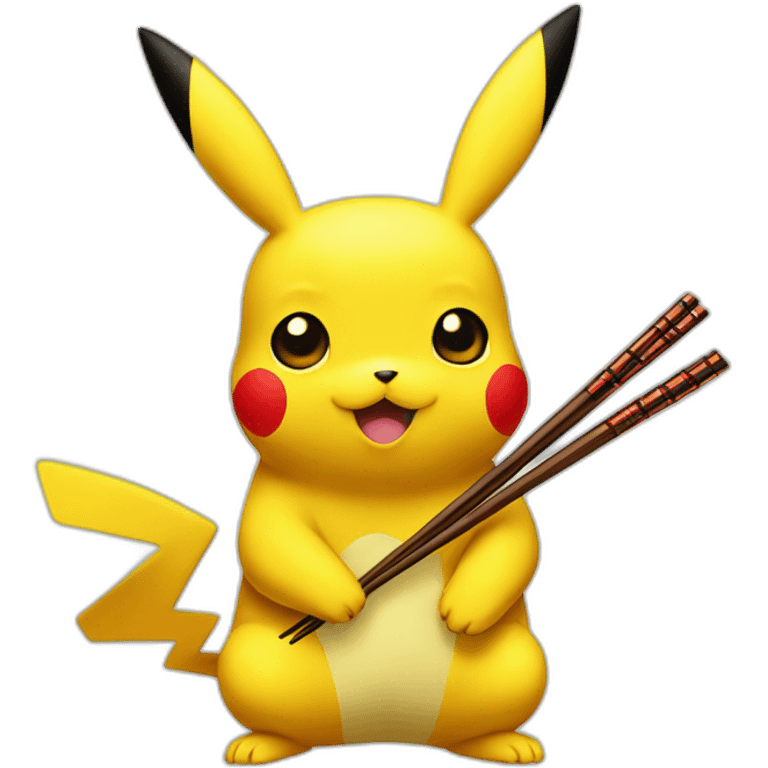 Pikachu with chopsticks  emoji