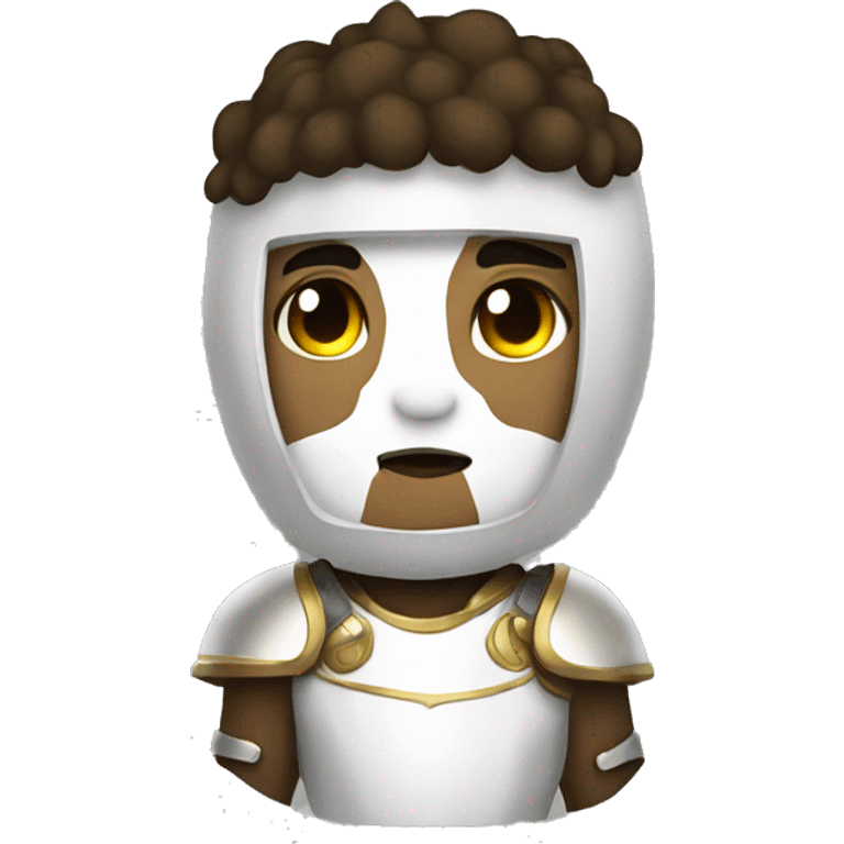 human with heavy white armor fantasy emoji