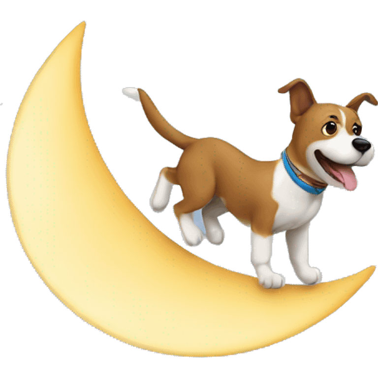 Dog flying over the moon emoji