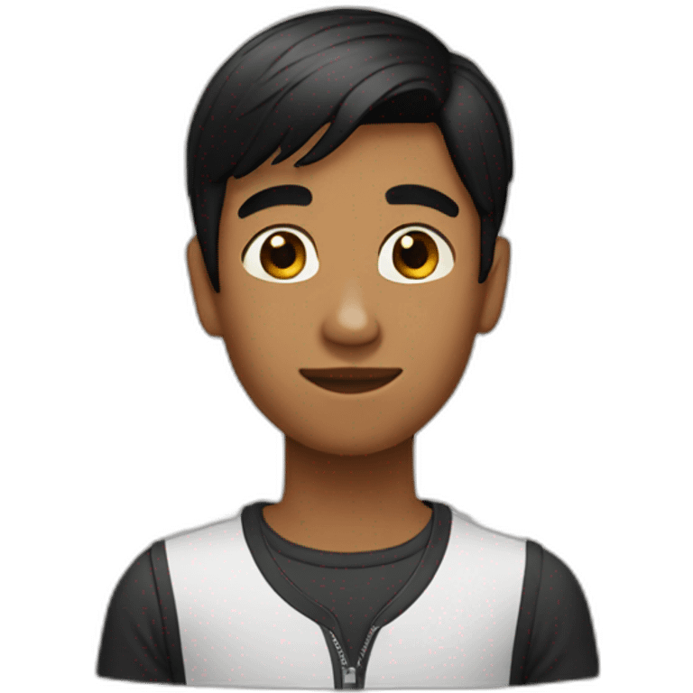 Brown boy with black straight hair emoji