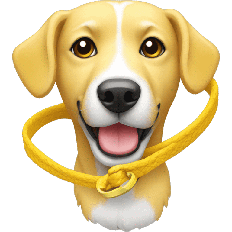 yellow comfortable dog leash emoji