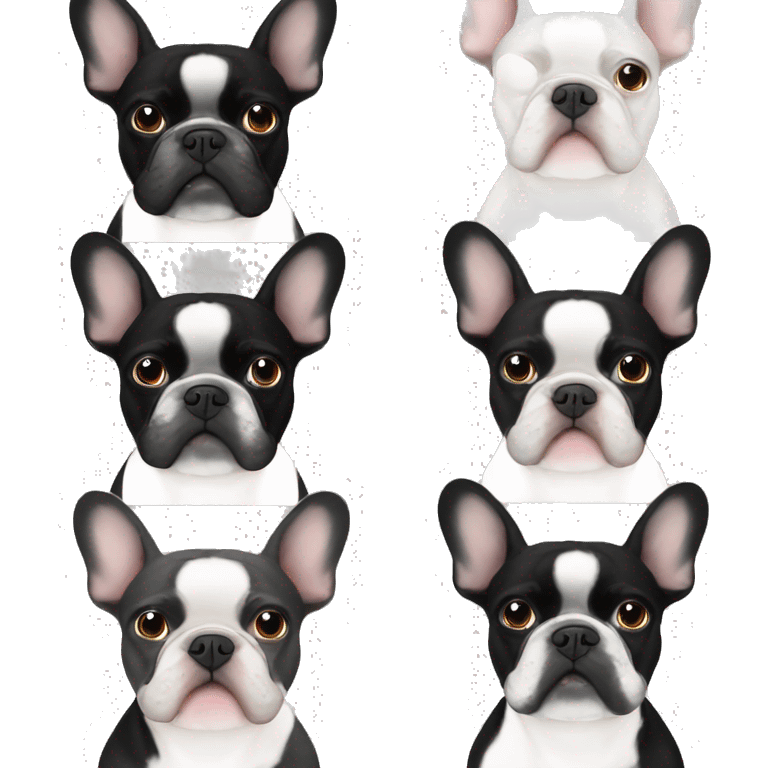 black and white french bulldog emoji