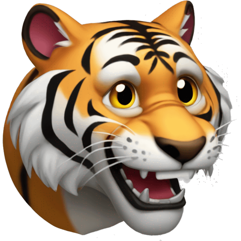 Tiger with vampire fangs emoji