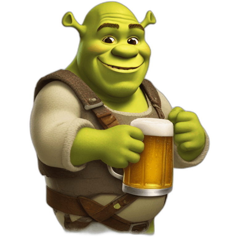 shrek qui bois une bière emoji