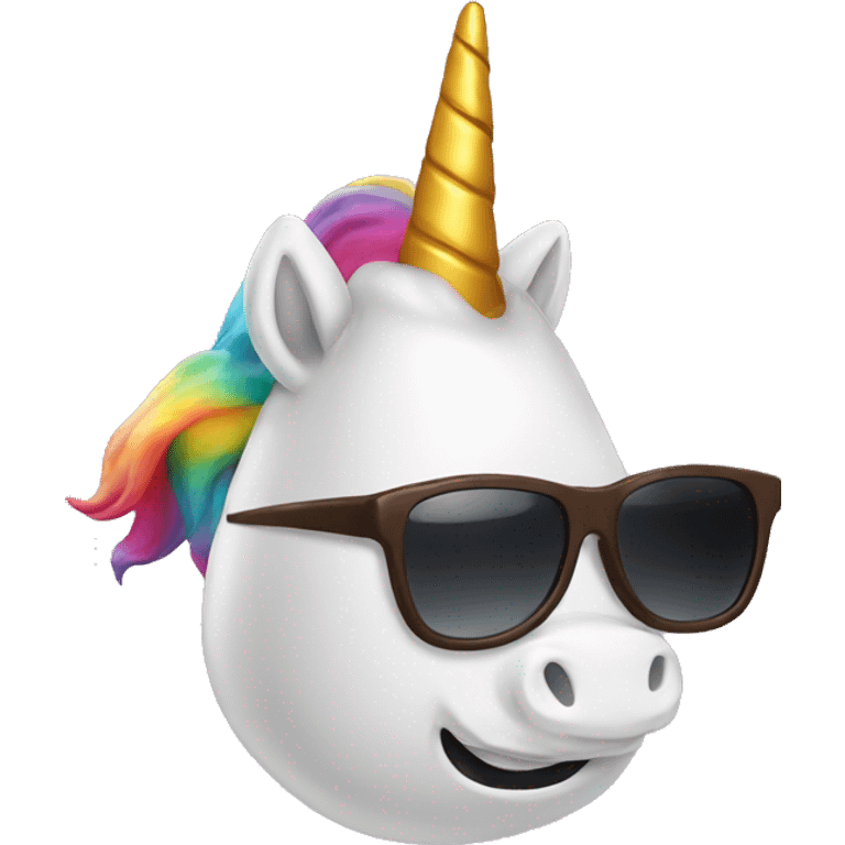 poop with sunglasses and a unicorn horn emoji