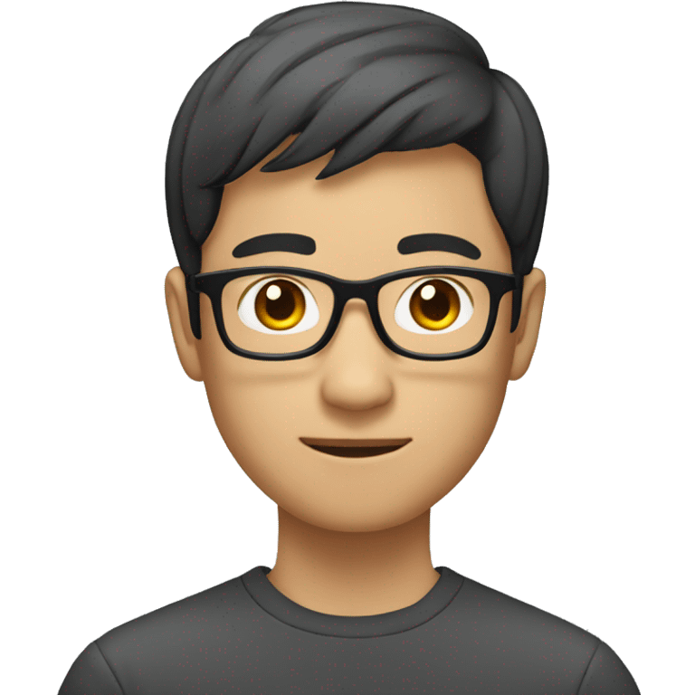 asian male with glasses and short hair emoji