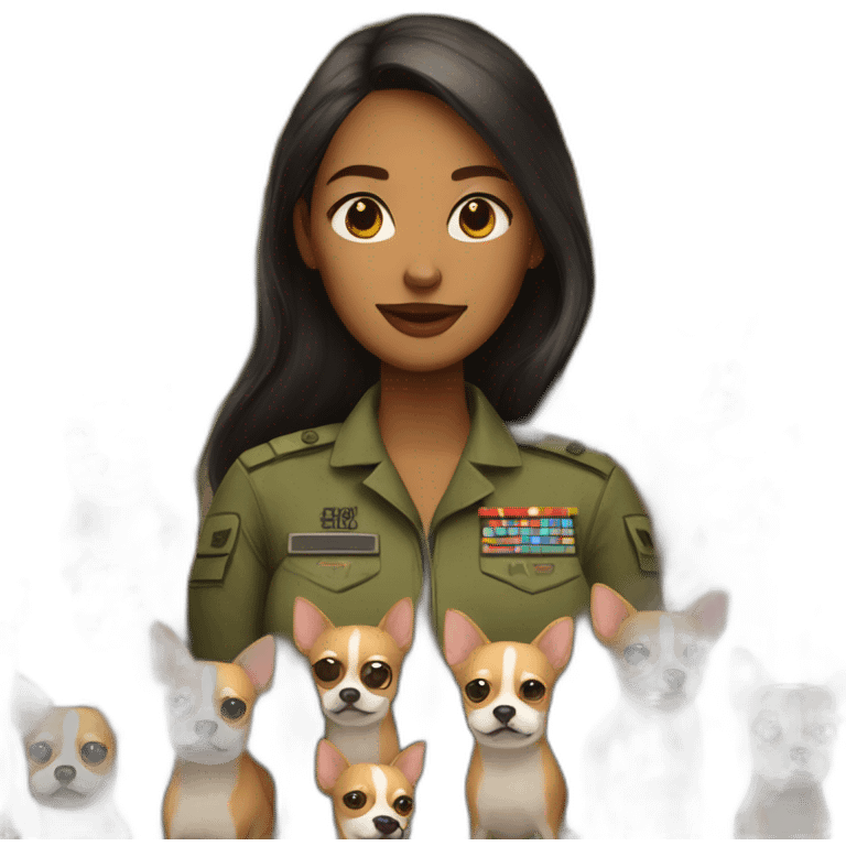 Woman with army of chihuahuas emoji