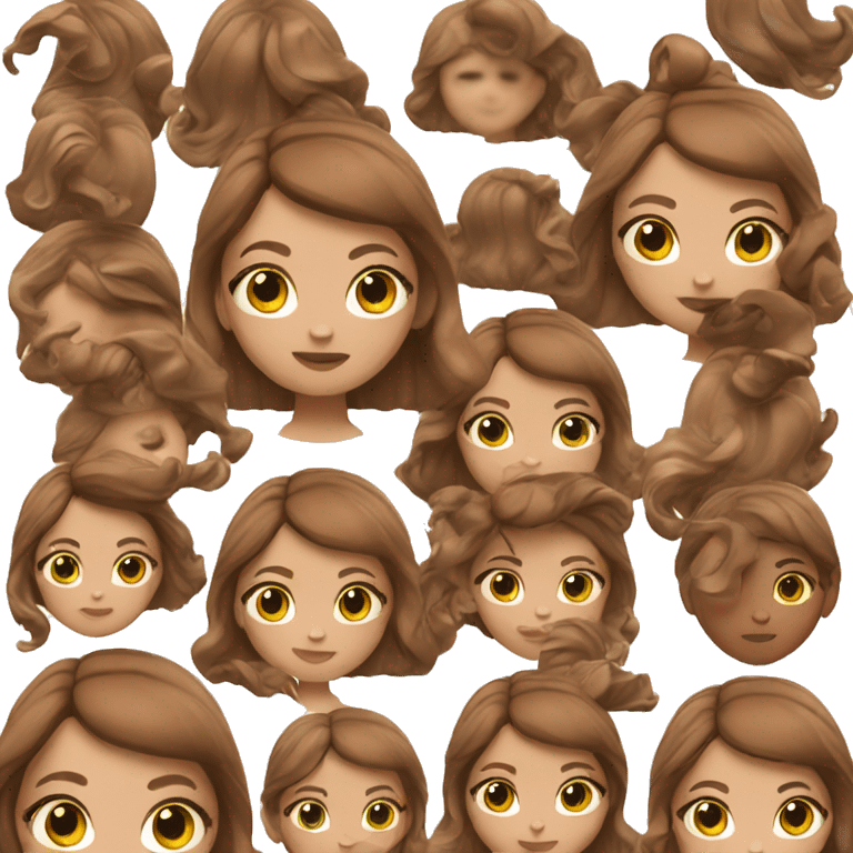 memoji girl brown hair emoji