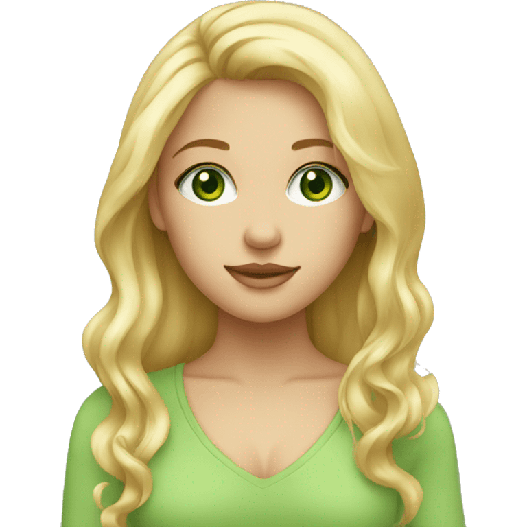 Girl blond with green eyes emoji