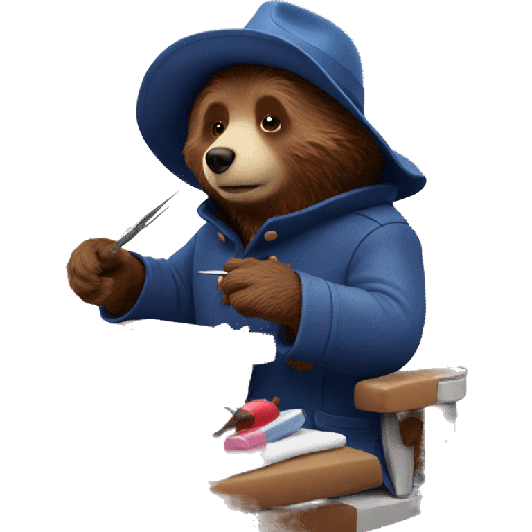 Paddington getting manicure emoji