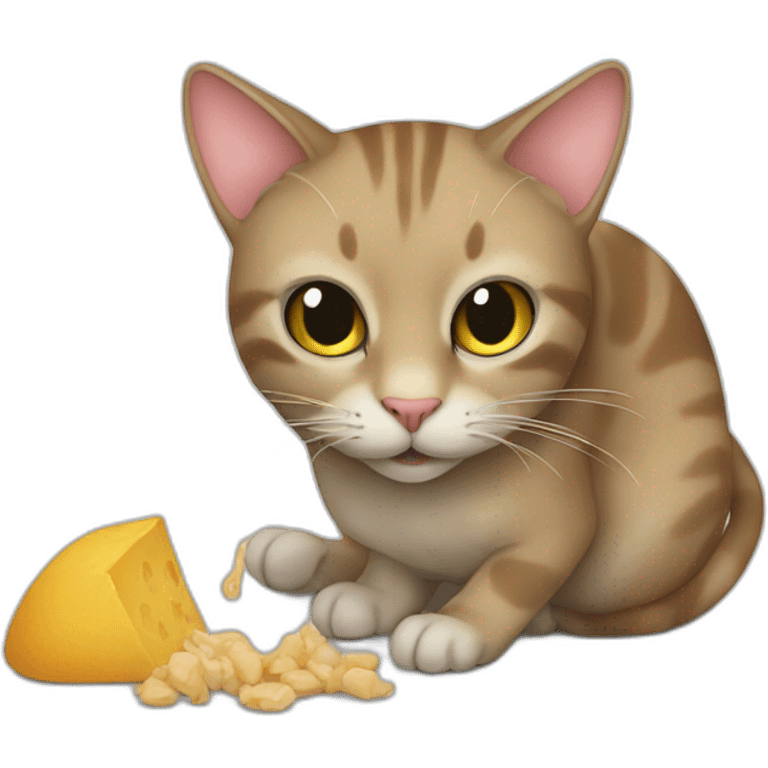 Cat eating a mouse emoji