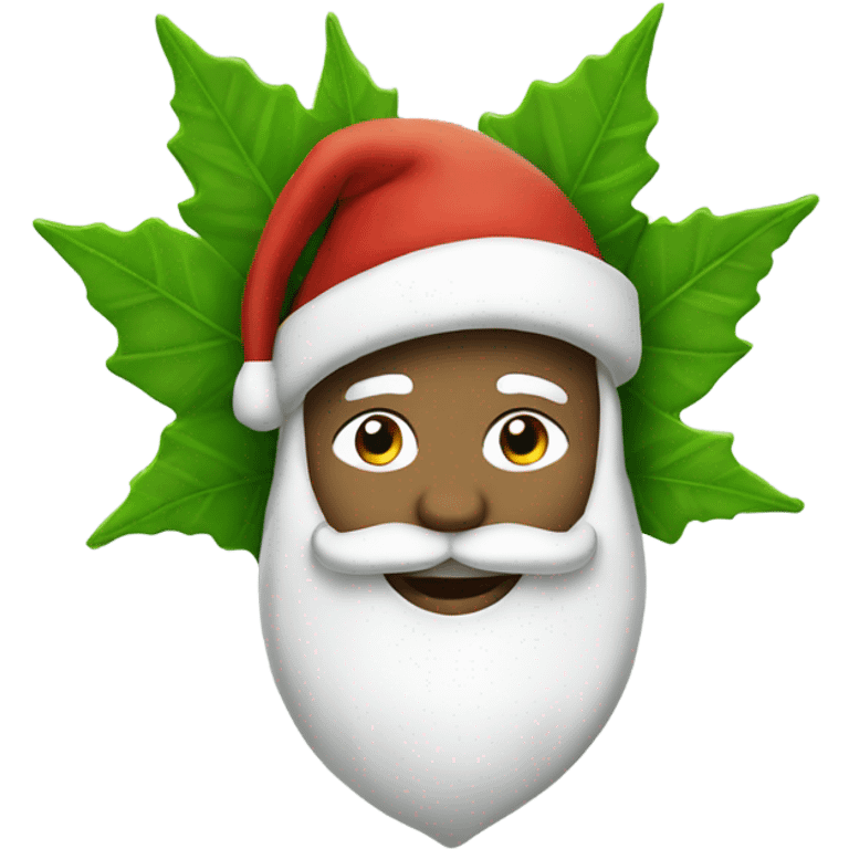 Santa green leaf emoji