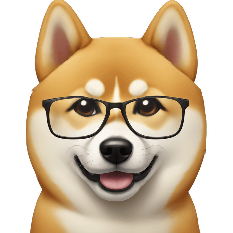 shiba inu with glasses emoji