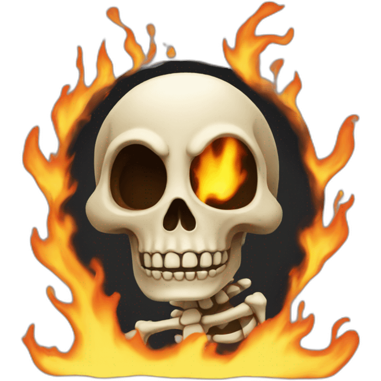 A skeleton in fire emoji