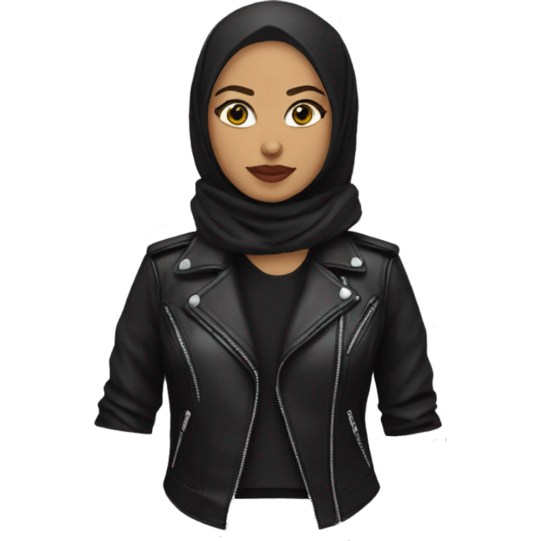 Punk hijabi leather jacket  emoji