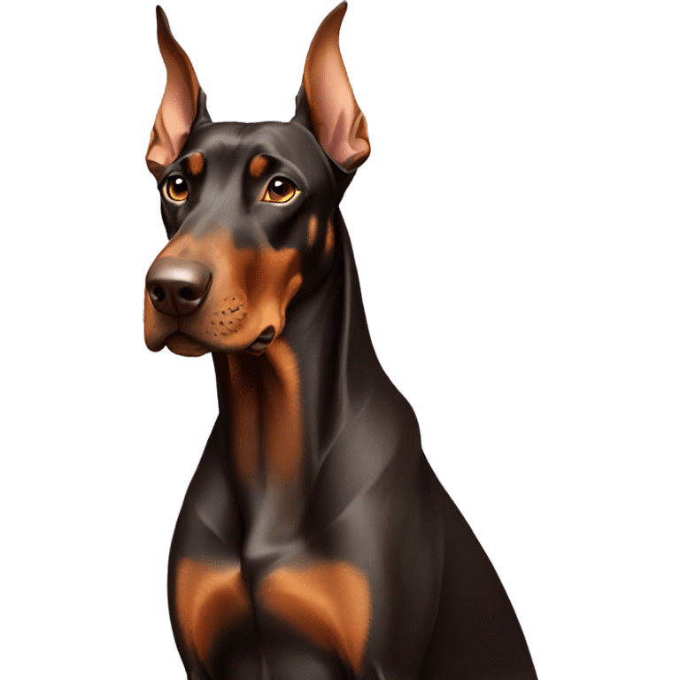 Brown Doberman blowing a kiss emoji