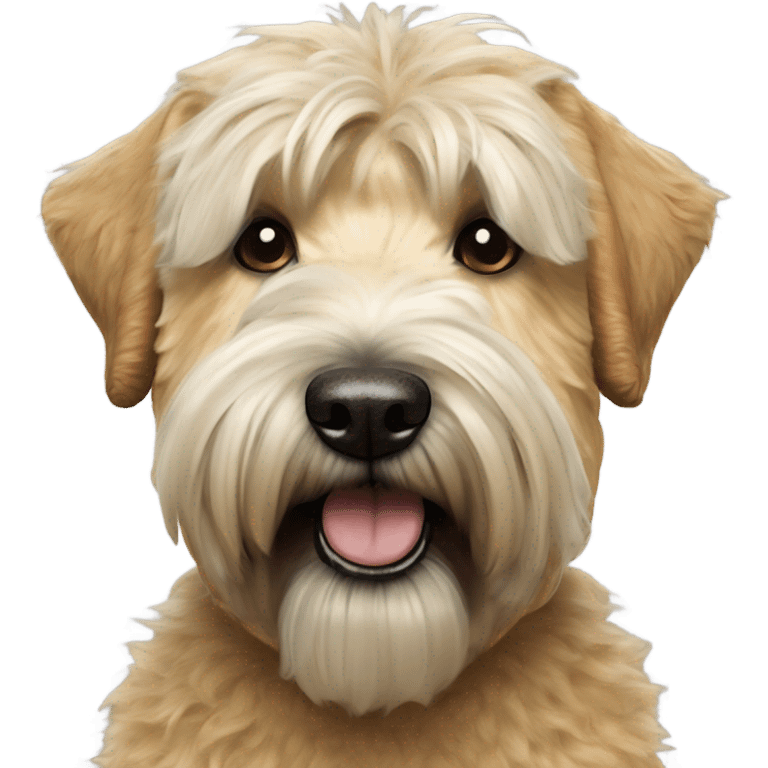 Hyper realistic soft coated Wheaton terrier  emoji