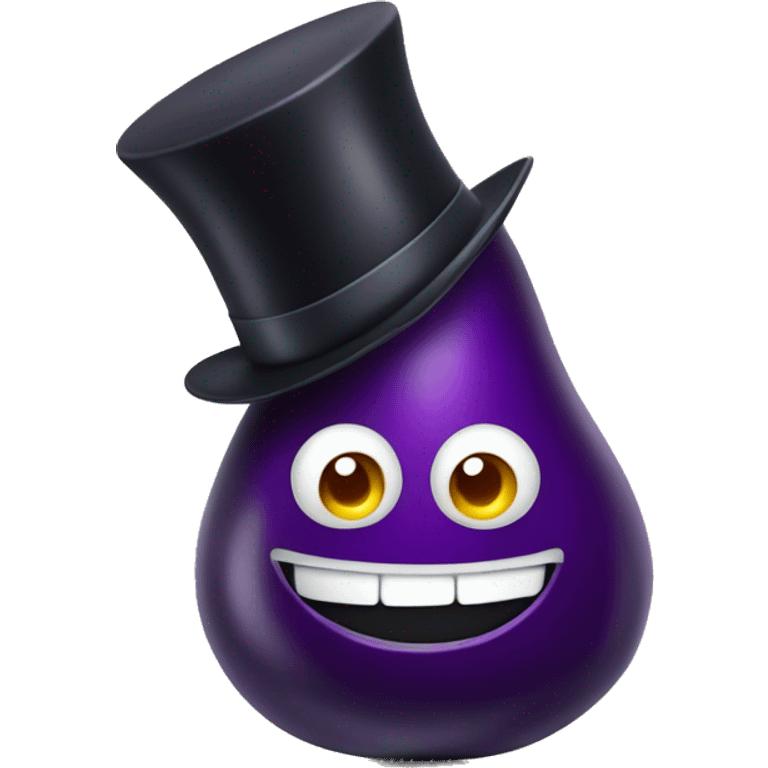 eggplant with top hat emoji