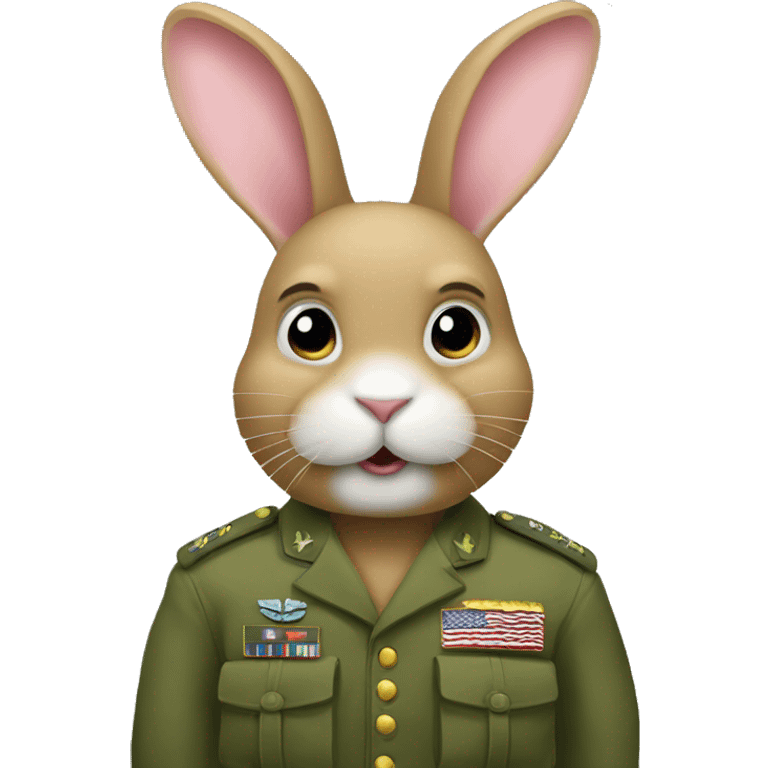 Rabbit that is in the army emoji