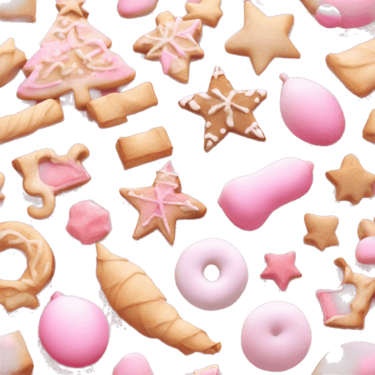 Pastell pink asthetic clean Christmas food emoji