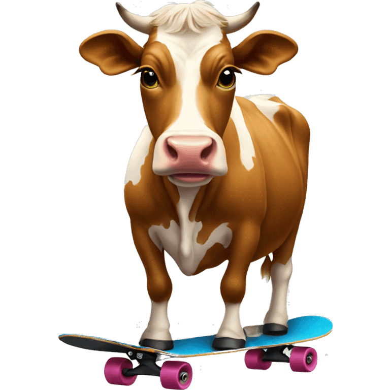 Cow on a skateboard  emoji