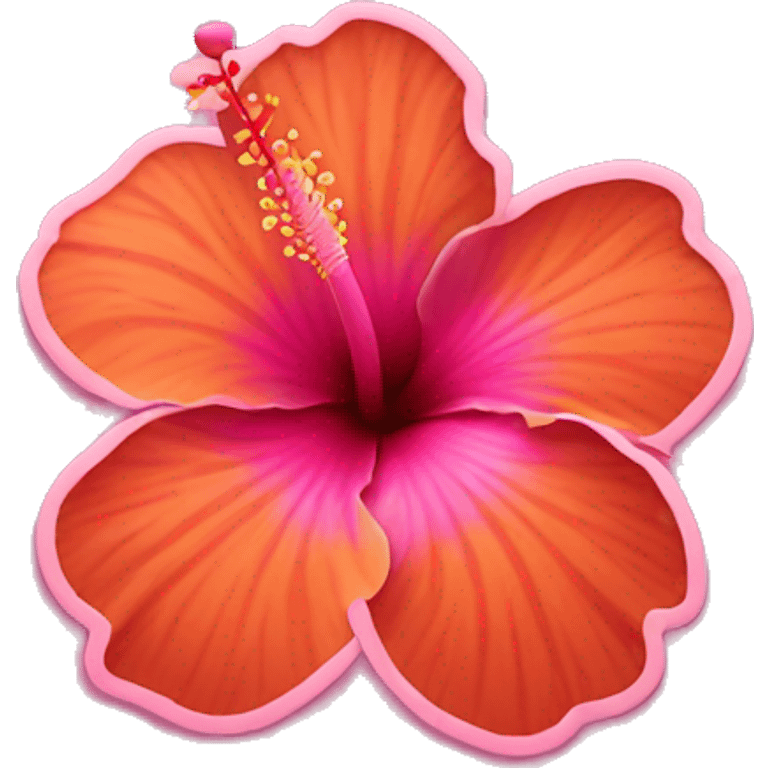 Hibiscus flower orange & pink in the center emoji