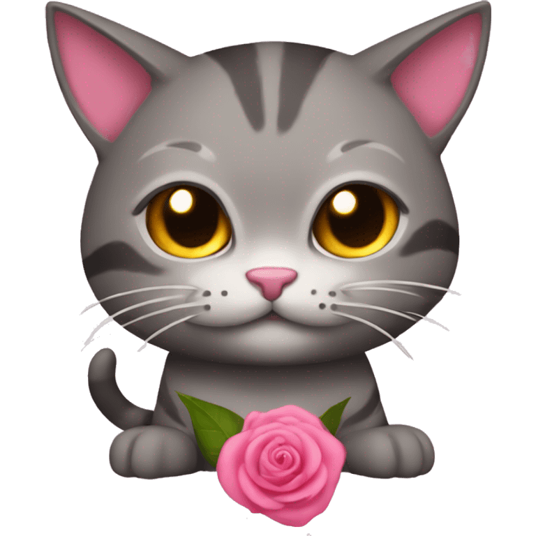 gato con moño rosa emoji