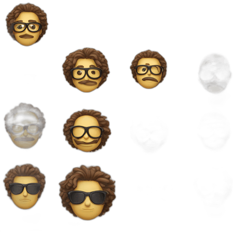 chico con  gafas pelo rizado emoji