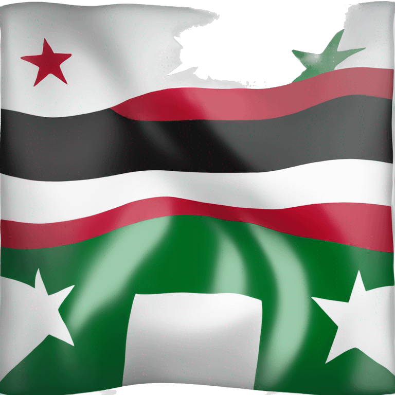 Independent Syria flag with 3 stars emoji