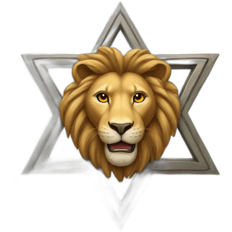 arms lion head inside a Star of David emoji