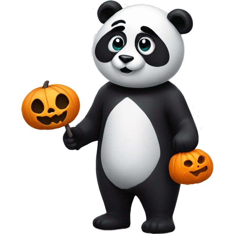 Panda trick or treating  emoji