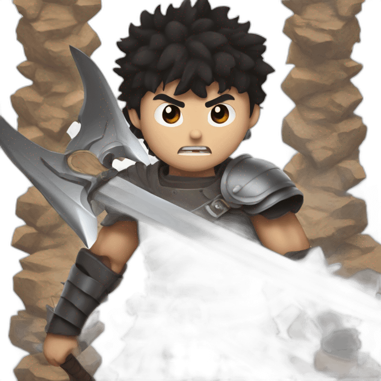 angry berserk guts carrying huge sword without guard emoji