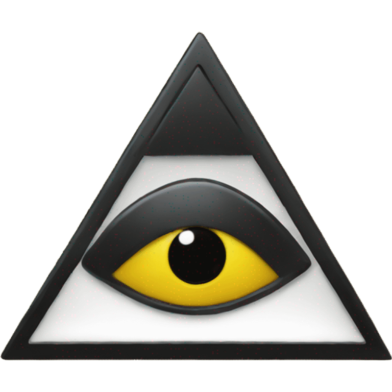 yellow triangle with a black top hat and one eye emoji