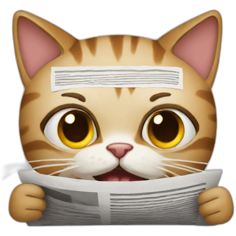 cat reading newspaper emoji