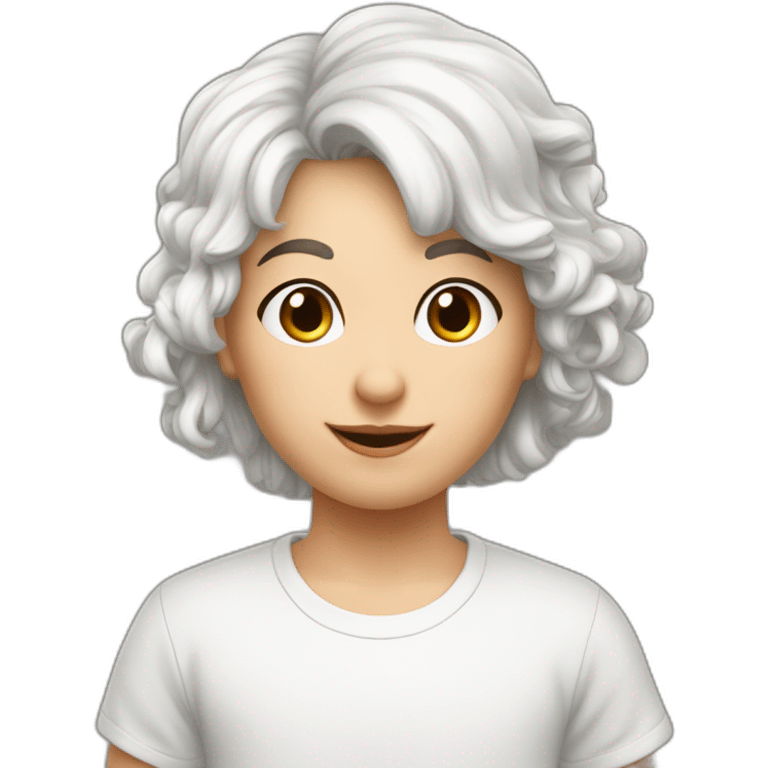 Garçon blanc cheveux marron avec fille cheveux marron court blanc emoji