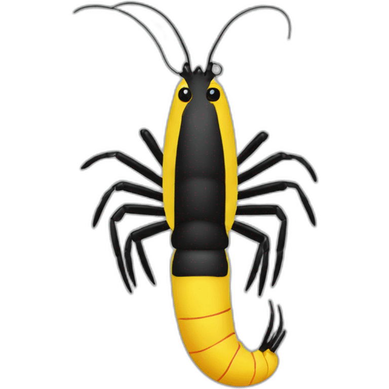 Yellow and black prawn  emoji