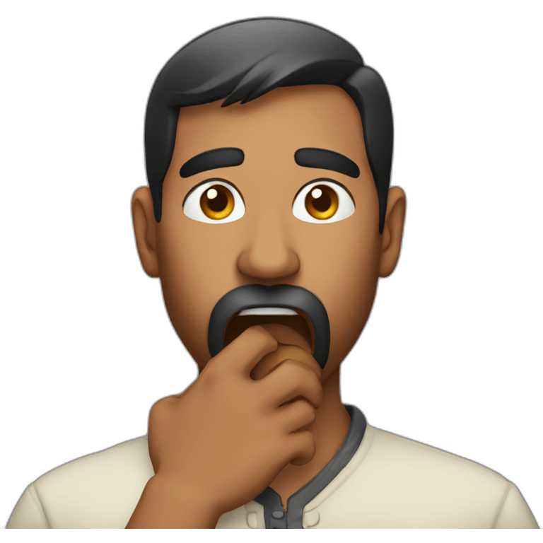 an indian man holding his throat because he's choking emoji