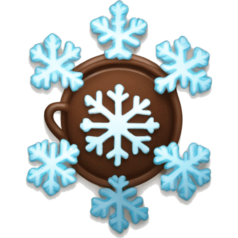 Snowflake with a cup of cocoa emoji